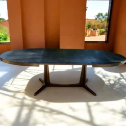 Table à manger ovale extensible dans le goût de baumann — noir ébonisé — vi
