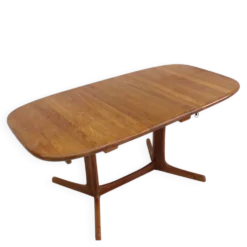 Table à manger ovale extensible vintage Dyrlund en teck massif des années 1960