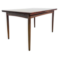 Table à manger palissandre à rallonges intégrées — Danemark, années 60