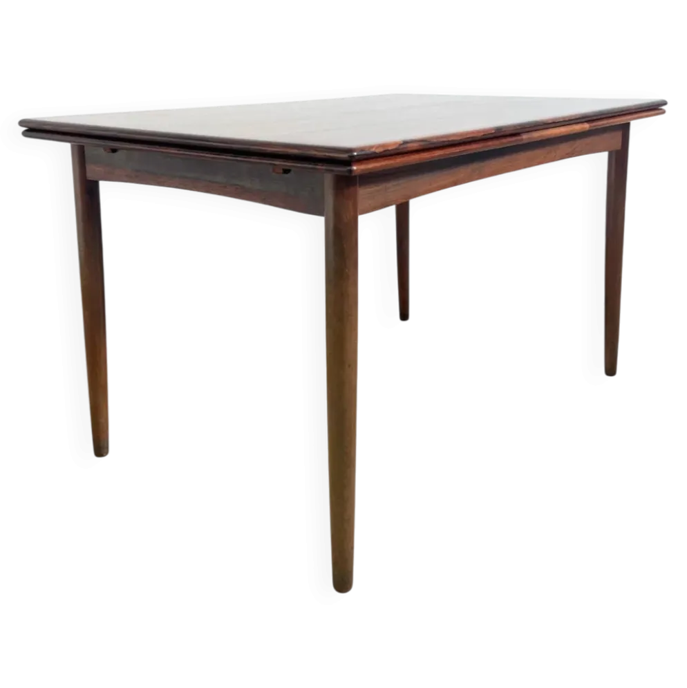 Table à manger palissandre à rallonges intégrées — Danemark, années 60