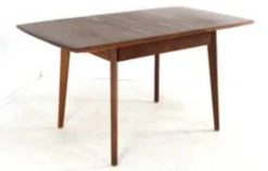 Table à manger rectangulaire extensible en teck - design néerlandais mid-century moderne