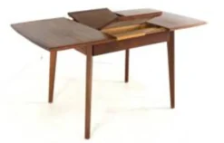 Table à manger rectangulaire extensible en teck - design néerlandais mid-century moderne