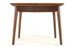 Table à manger rectangulaire extensible en teck - design néerlandais mid-century moderne