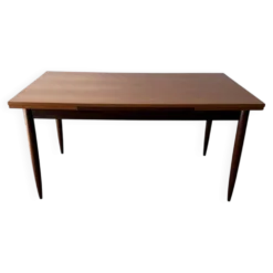 Table à manger rectangulaire à rallonges design scandinave en teck
