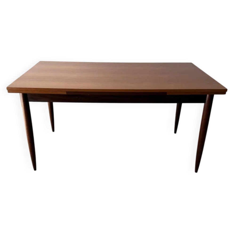 Table à manger rectangulaire à rallonges design scandinave en teck