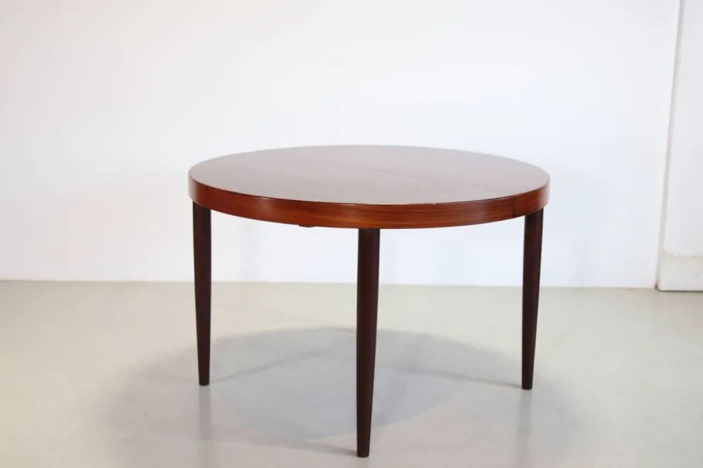 Table à manger ronde en palissandre par Kai Kristiansen pour SVA Mobler