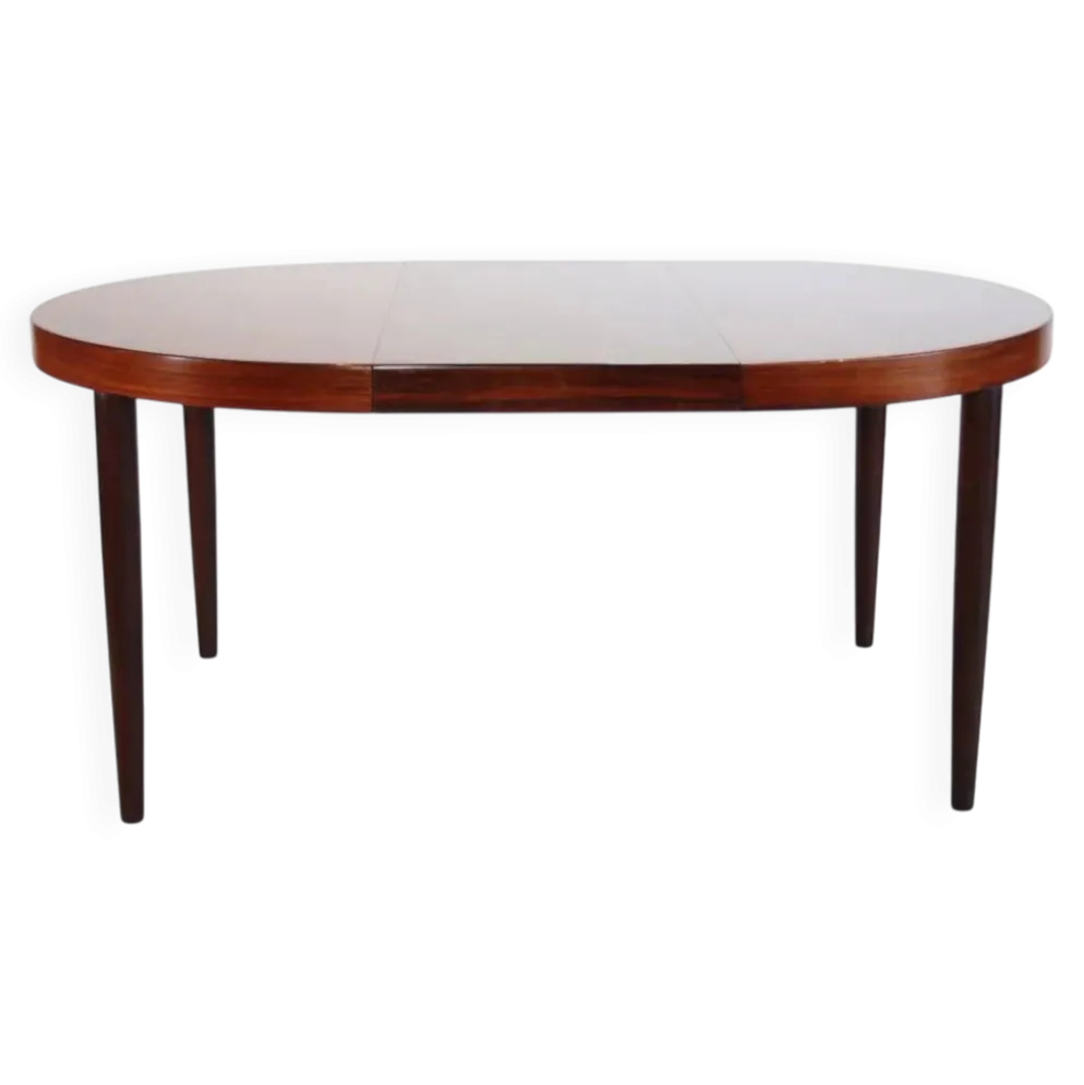Table à manger ronde en palissandre par Kai Kristiansen pour SVA Mobler