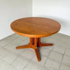 Table à manger ronde en teck Silkeborg avec extensions