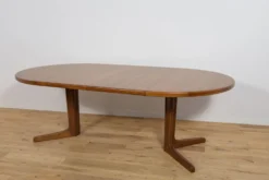Table à manger ronde extensible en teck du milieu du siècle, Danemark, années 1960