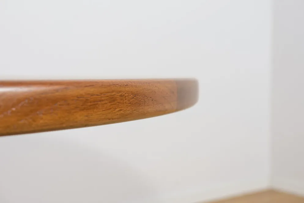 Table à manger ronde extensible en teck du milieu du siècle, Danemark, années 1960