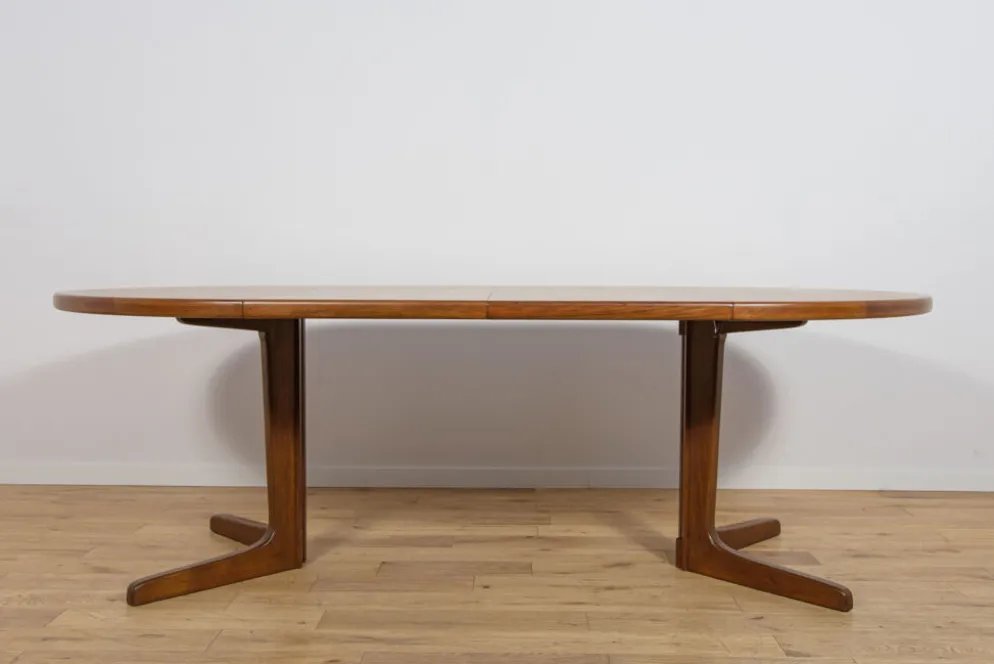 Table à manger ronde extensible en teck du milieu du siècle, Danemark, années 1960