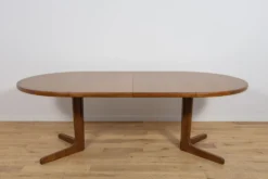 Table à manger ronde extensible en teck du milieu du siècle, Danemark, années 1960