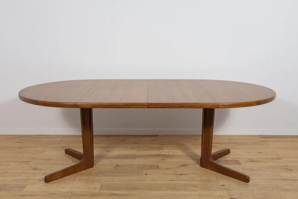 Table à manger ronde extensible en teck du milieu du siècle, Danemark, années 1960