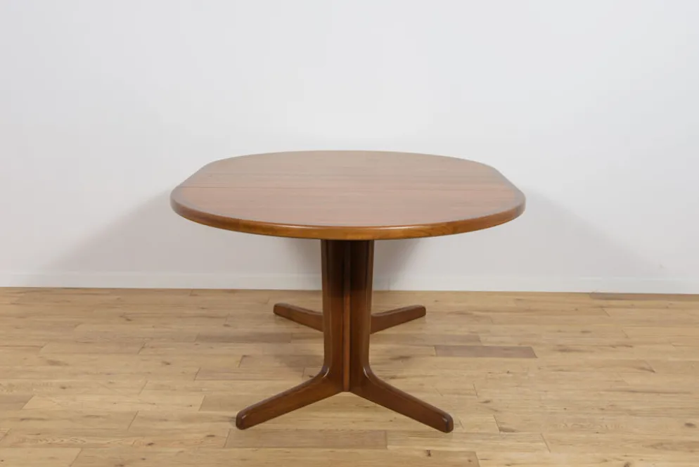 Table à manger ronde extensible en teck du milieu du siècle, Danemark, années 1960