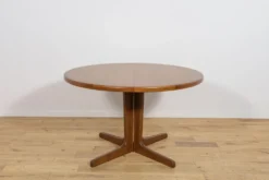 Table à manger ronde extensible en teck du milieu du siècle, Danemark, années 1960