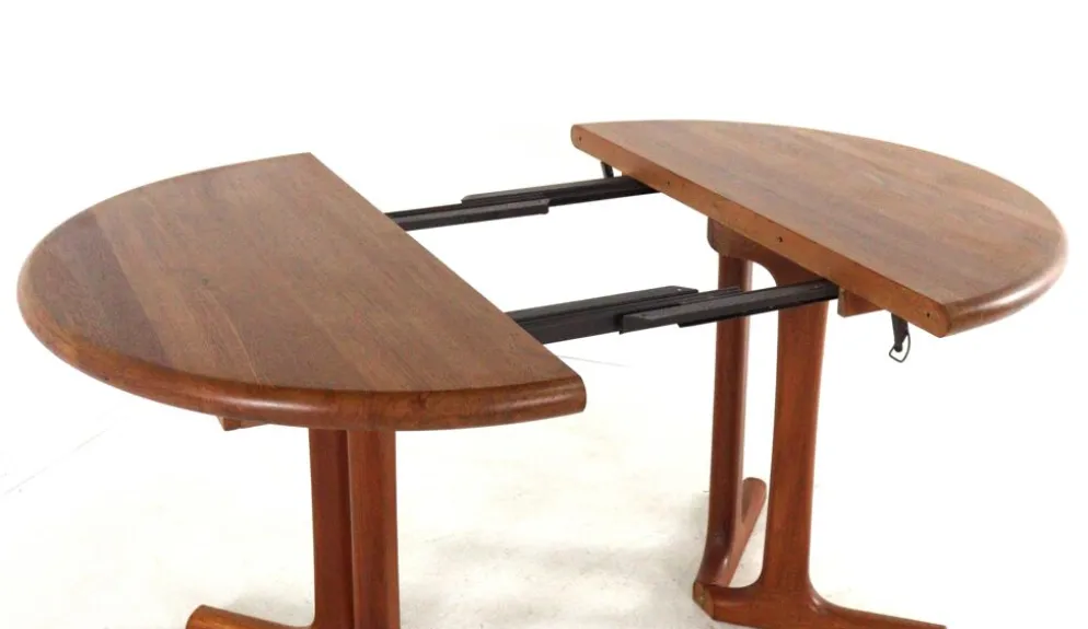 Table à manger ronde extensible 'Hammel' - en teck massif