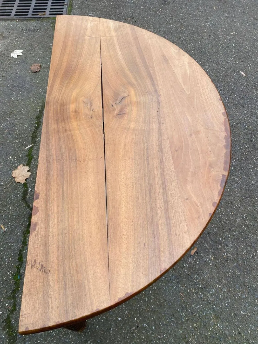 Table à manger ronde extensible par abattant console du 19ème
