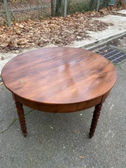 Table à manger ronde extensible par abattant console du 19ème