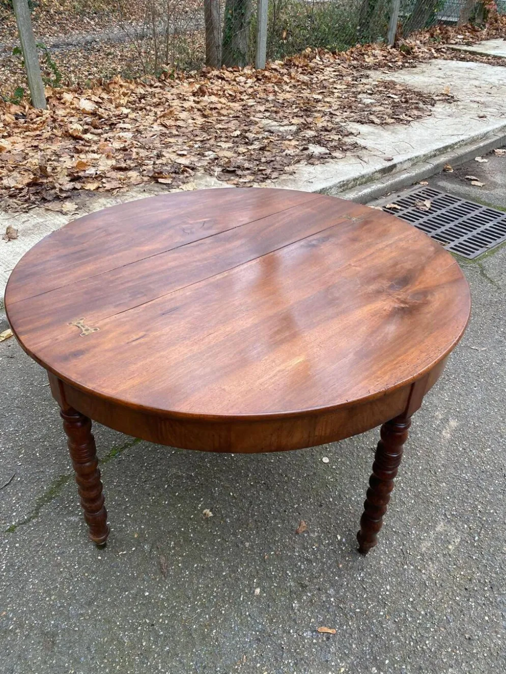 Table à manger ronde extensible par abattant console du 19ème