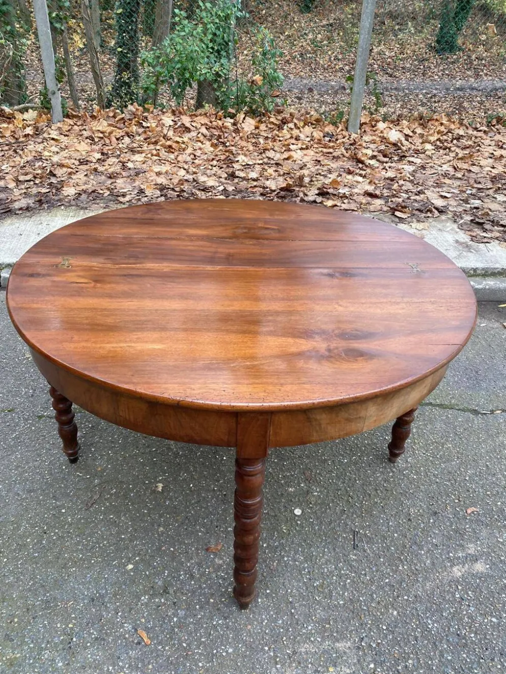 Table à manger ronde extensible par abattant console du 19ème
