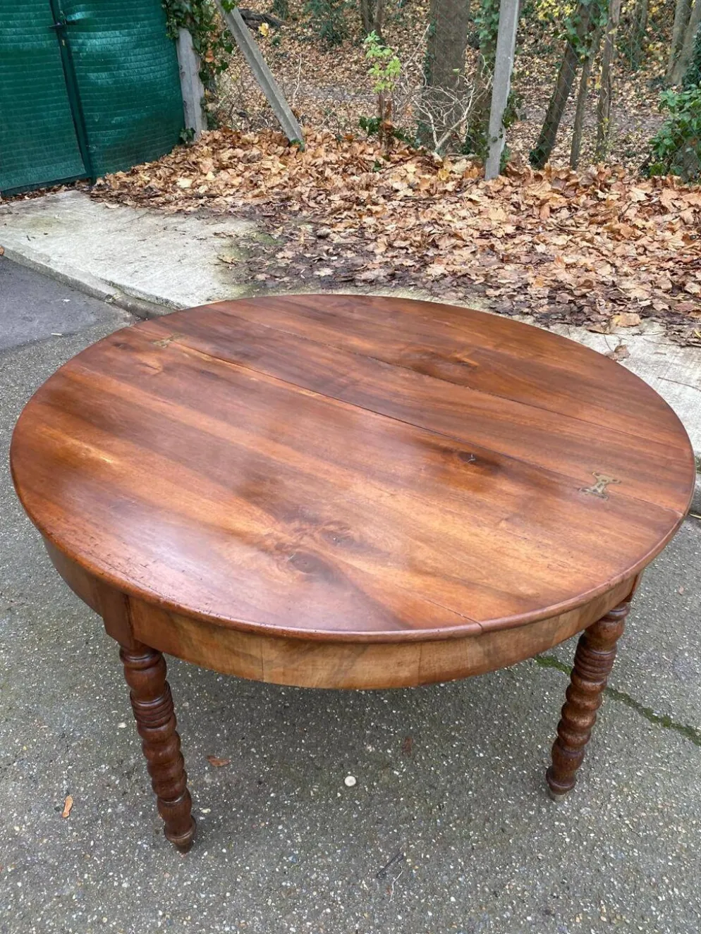 Table à manger ronde extensible par abattant console du 19ème