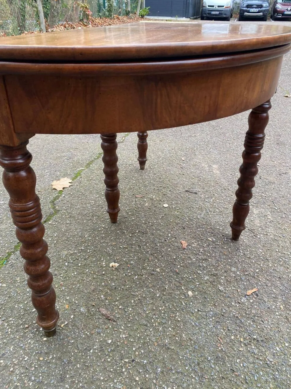 Table à manger ronde extensible par abattant console du 19ème