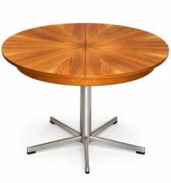 Table à manger ronde extensible par EMU, Italie, années 1960.