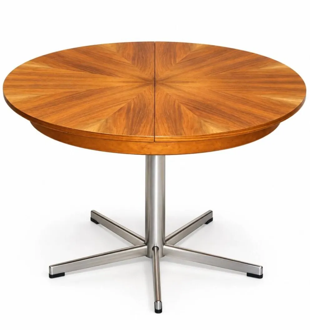 Table à manger ronde extensible par EMU, Italie, années 1960.