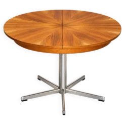 Table à manger ronde extensible par EMU, Italie, années 1960.