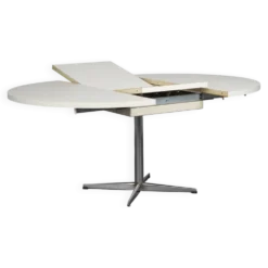 Table à manger ronde extensible par Pastoe, Pays-Bas, années 1970