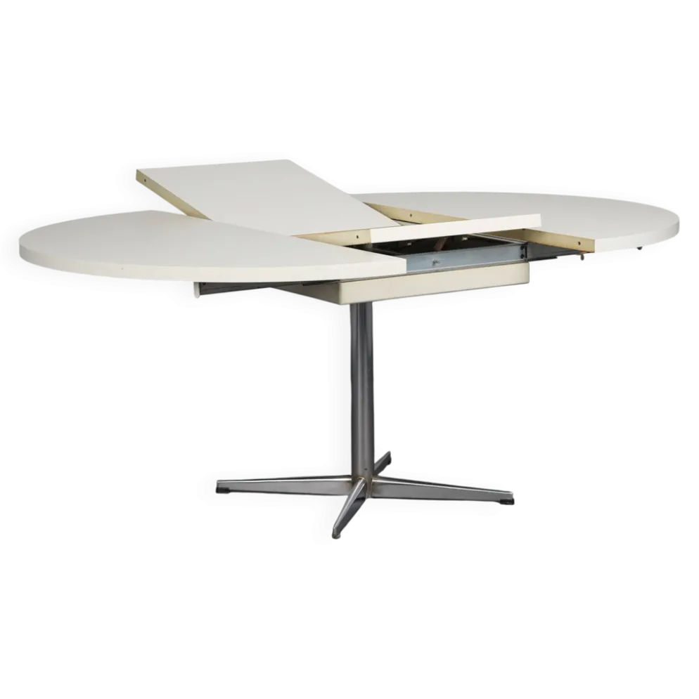 Table à manger ronde extensible par Pastoe, Pays-Bas, années 1970