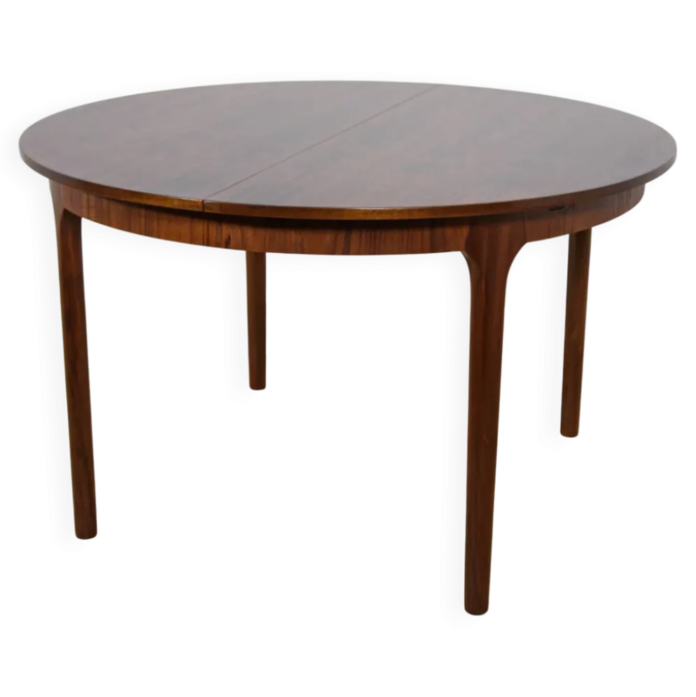 Table à manger ronde extensible en palissandre du milieu du siècle de McIntosh, Royaume-Uni, années 1960.