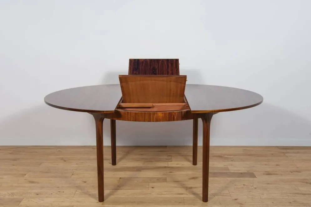 Table à manger ronde extensible en palissandre du milieu du siècle de McIntosh, Royaume-Uni, années 1960.