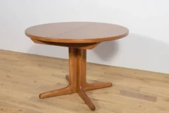 Table à manger ronde extensible en teck des années 1950, Royaume-Uni