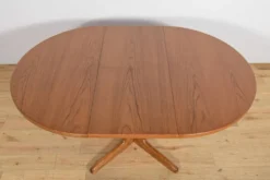 Table à manger ronde extensible en teck des années 1950, Royaume-Uni