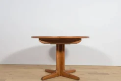 Table à manger ronde extensible en teck des années 1950, Royaume-Uni