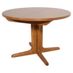 Table à manger ronde extensible en teck des années 1950, Royaume-Uni