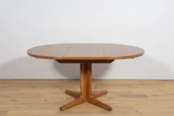 Table à manger ronde extensible en teck des années 1950, Royaume-Uni