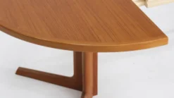 Table à manger ronde extensible danoise vintage Gudme des années 1960