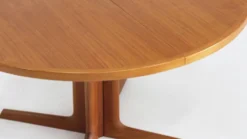 Table à manger ronde extensible danoise vintage Gudme des années 1960