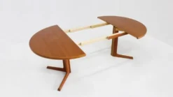 Table à manger ronde extensible danoise vintage Gudme des années 1960