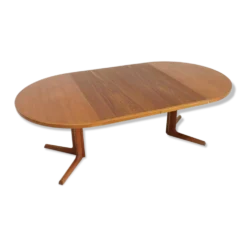 Table à manger ronde extensible danoise vintage Gudme des années 1960