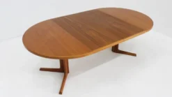 Table à manger ronde extensible danoise vintage Gudme des années 1960
