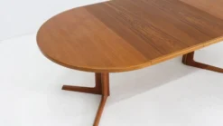 Table à manger ronde extensible danoise vintage Gudme des années 1960