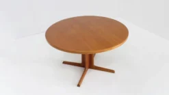 Table à manger ronde extensible danoise vintage Gudme des années 1960