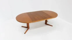 Table à manger ronde extensible danoise vintage Gudme des années 1960
