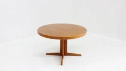 Table à manger ronde extensible vintage en teck par Bramin des années 1960