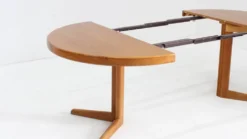 Table à manger ronde extensible vintage en teck par Bramin des années 1960