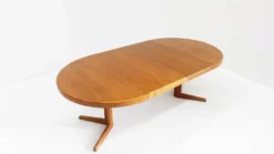Table à manger ronde extensible vintage en teck par Bramin des années 1960
