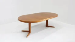 Table à manger ronde extensible vintage en teck par Bramin des années 1960